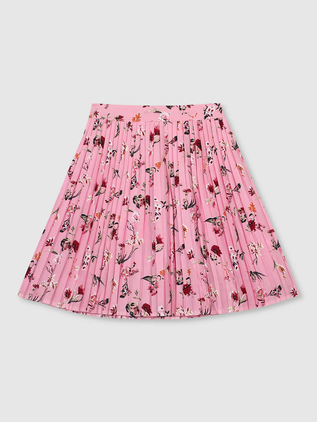 Women Pink Printed Pleated Skirt - Image 7