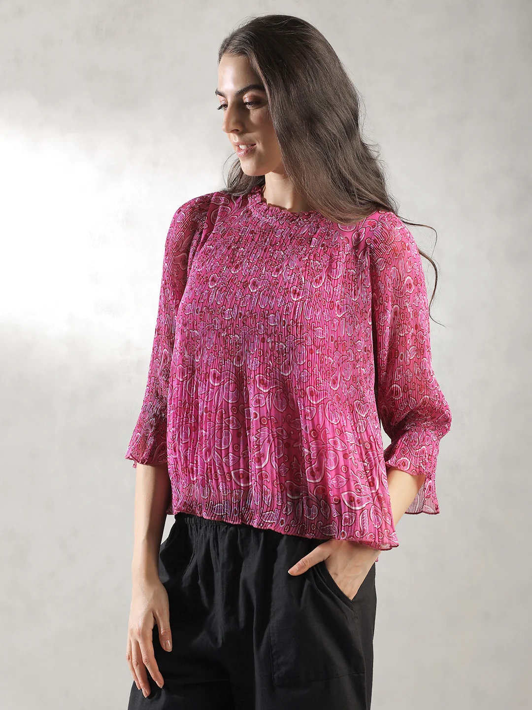 Women Pink Printed Summer Top - Image 3