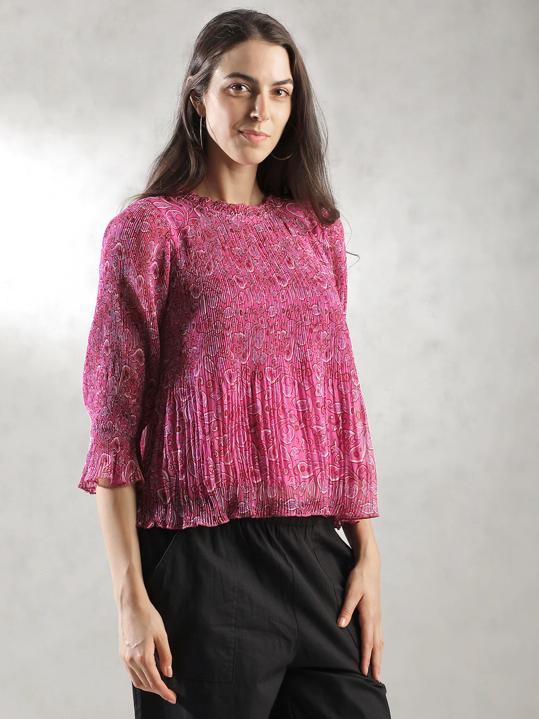 Women Pink Printed Summer Top - Image 5