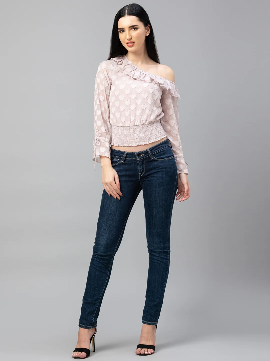 Women Self Design Crop Top - Image 2