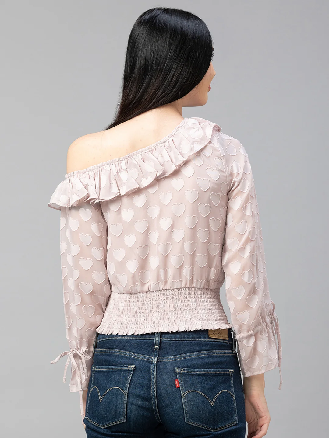 Women Self Design Crop Top - Image 3