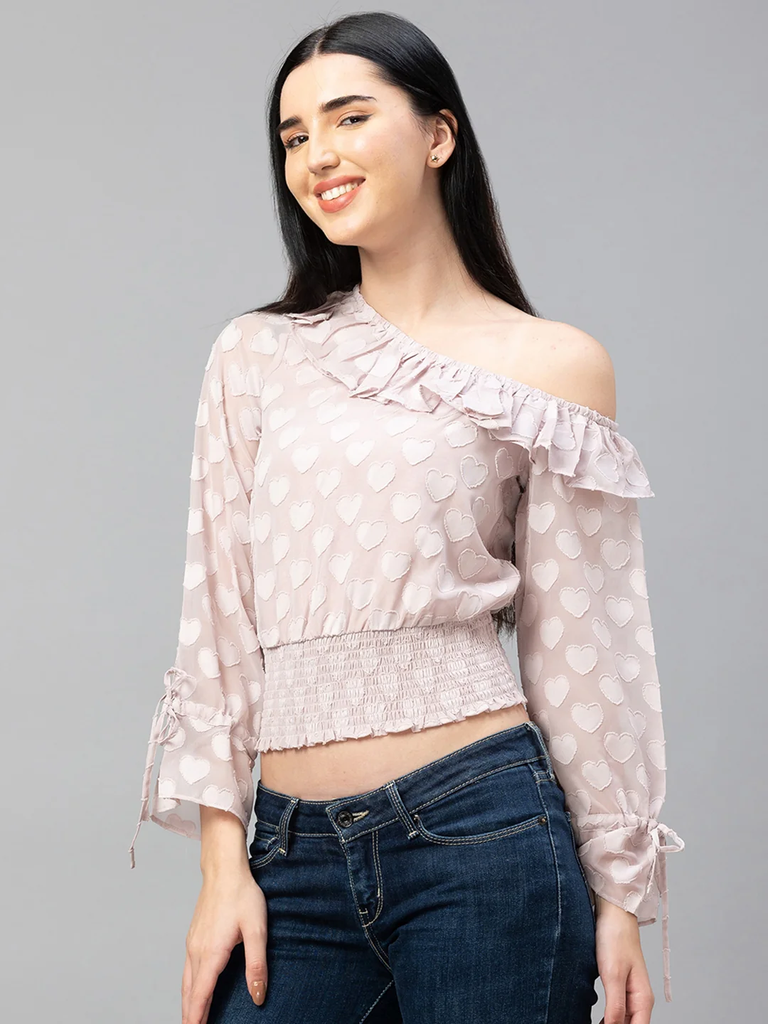 Women Self Design Crop Top - Image 4