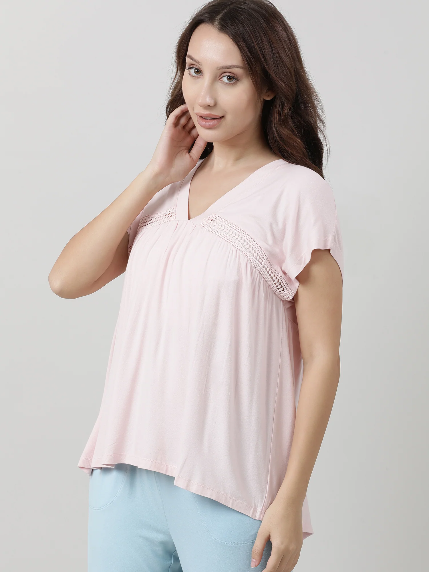 Women Pink Short Sleeves T shirt - Image 3