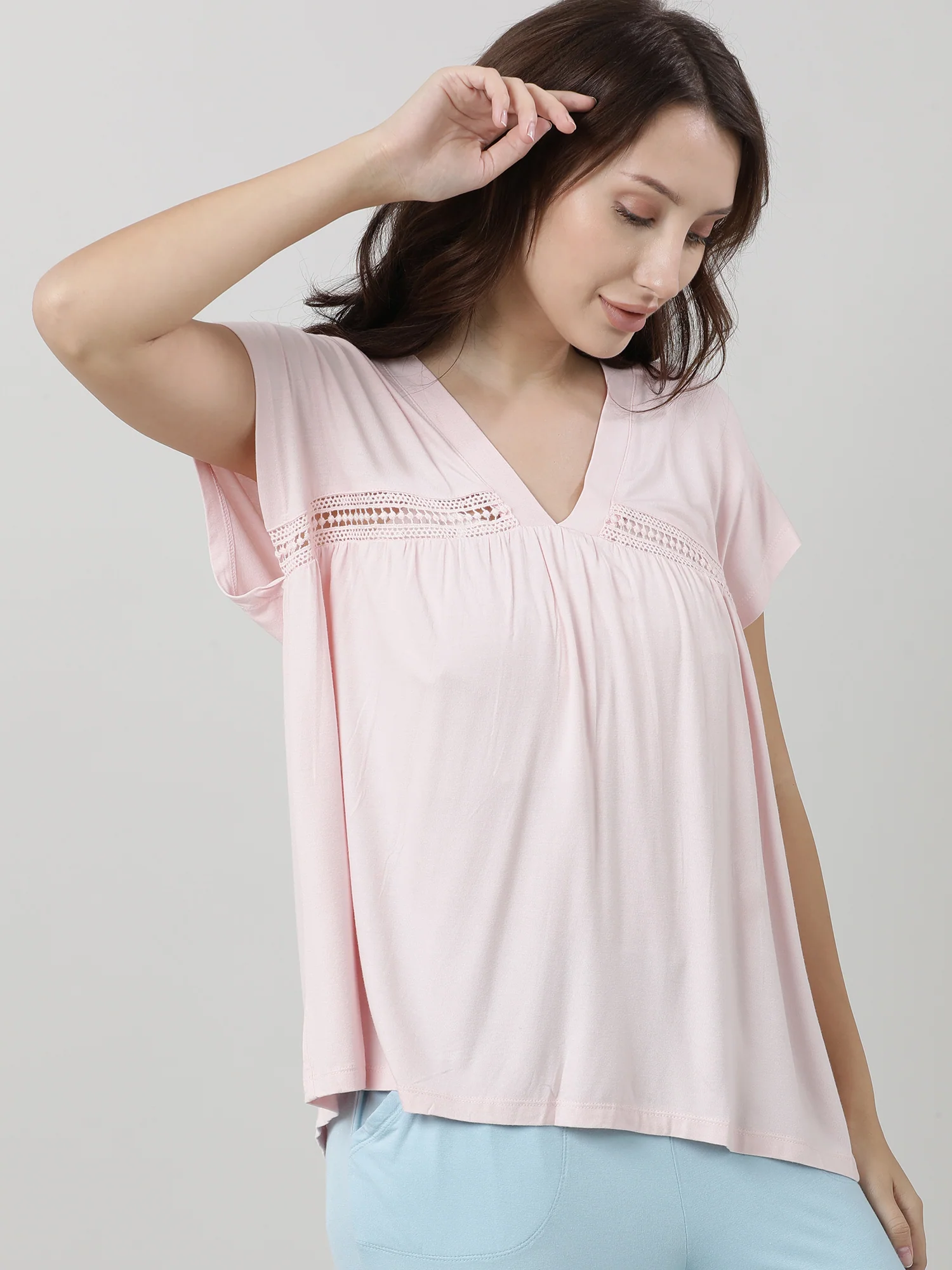 Women Pink Short Sleeves T shirt - Image 4