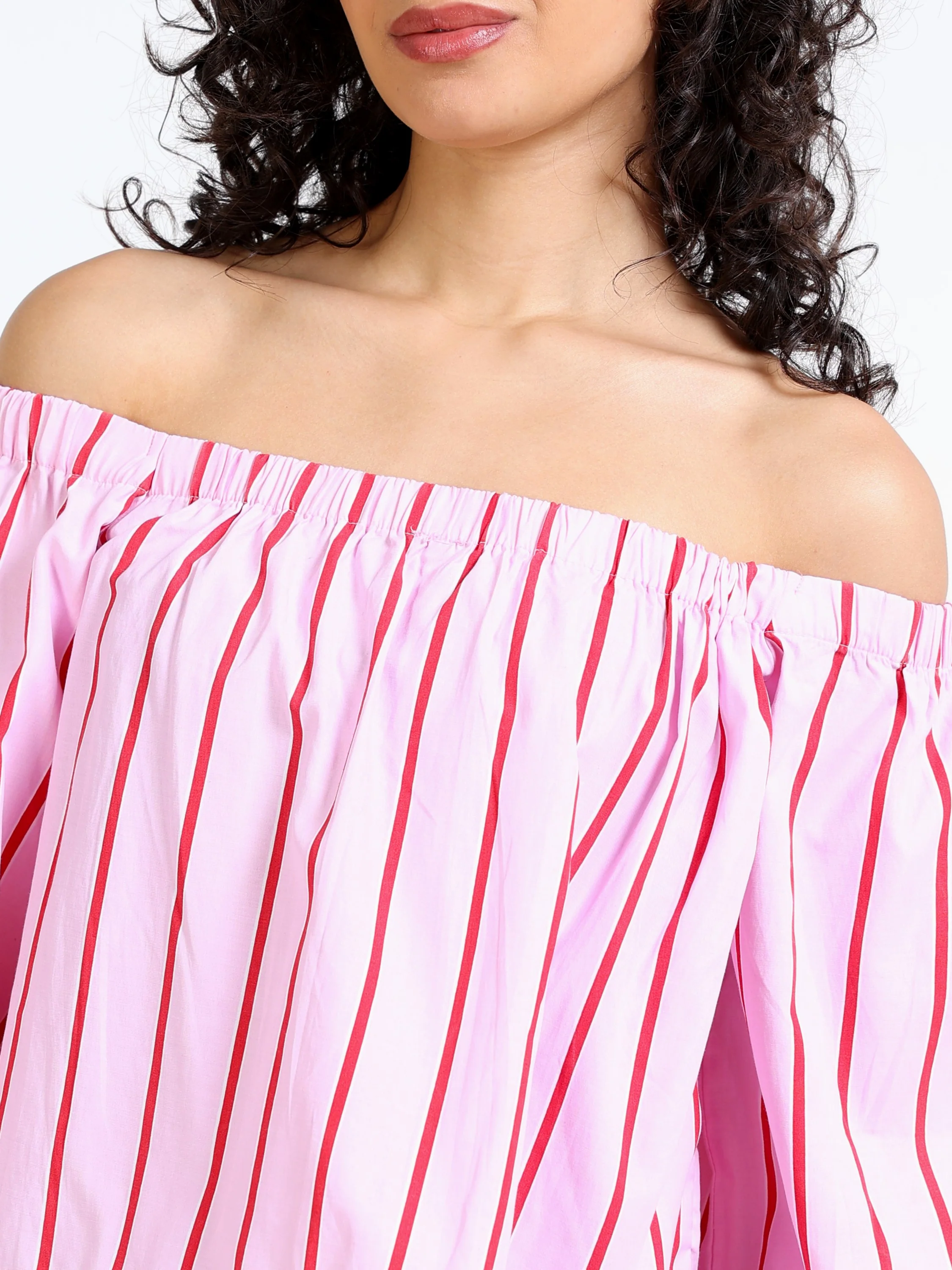 Women Pink Off Shoulder Top - Image 4