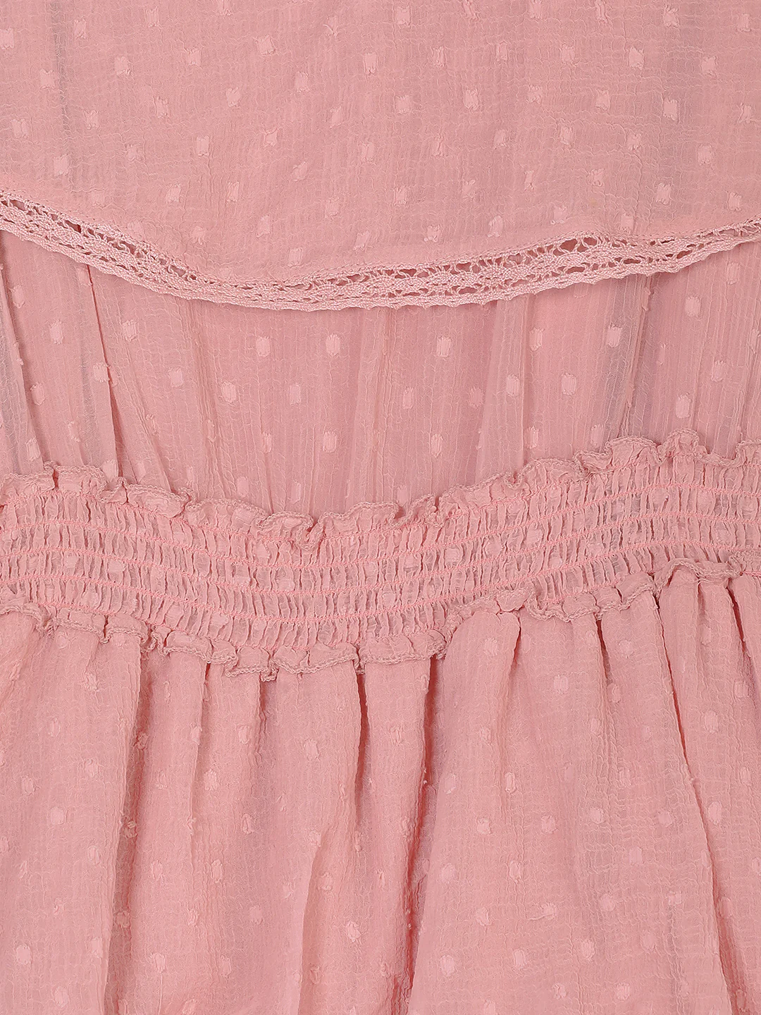 Women Pink Textured Dress - Image 7
