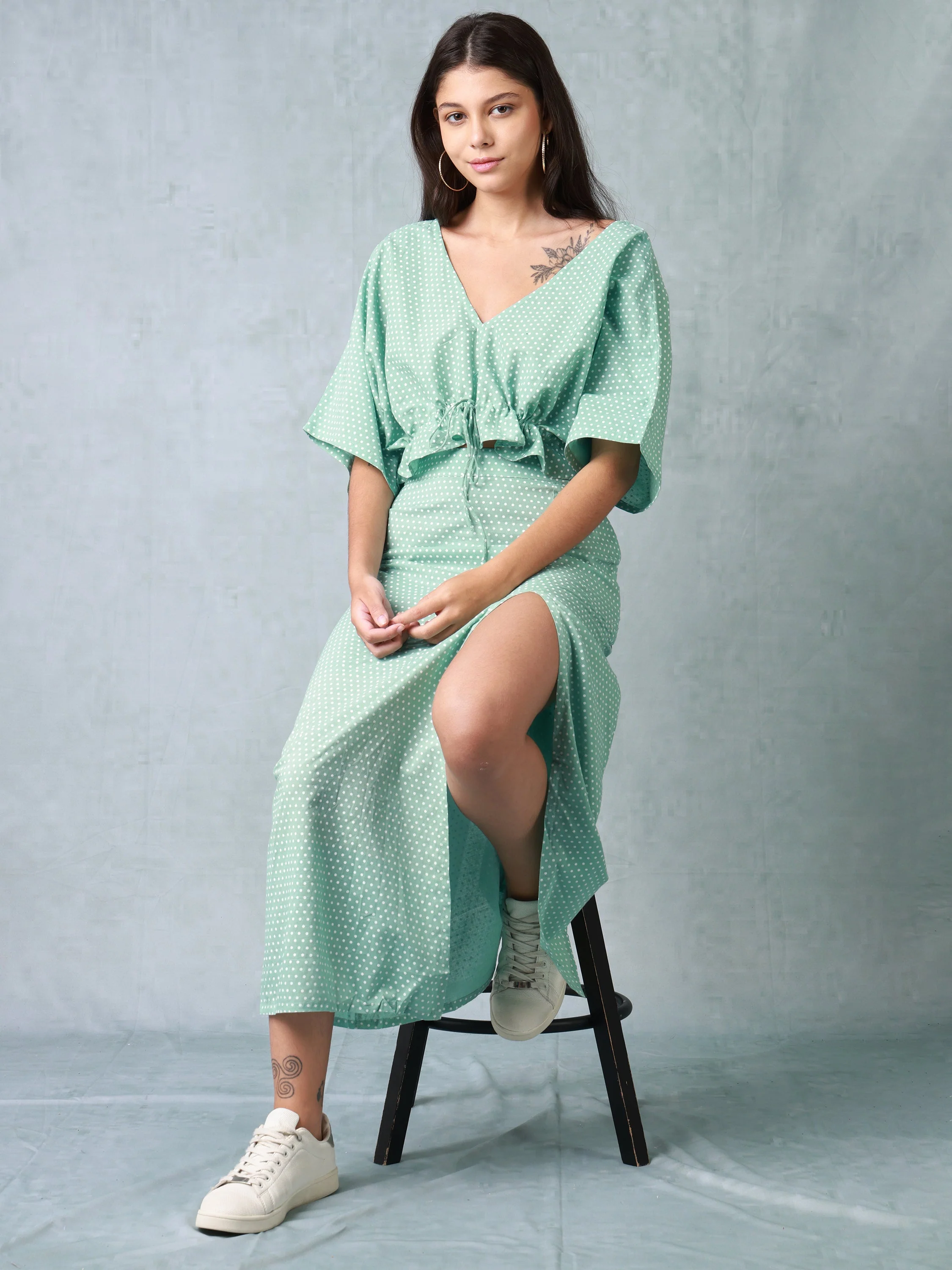 Women Polka Dot Co-ord Set - Image 4