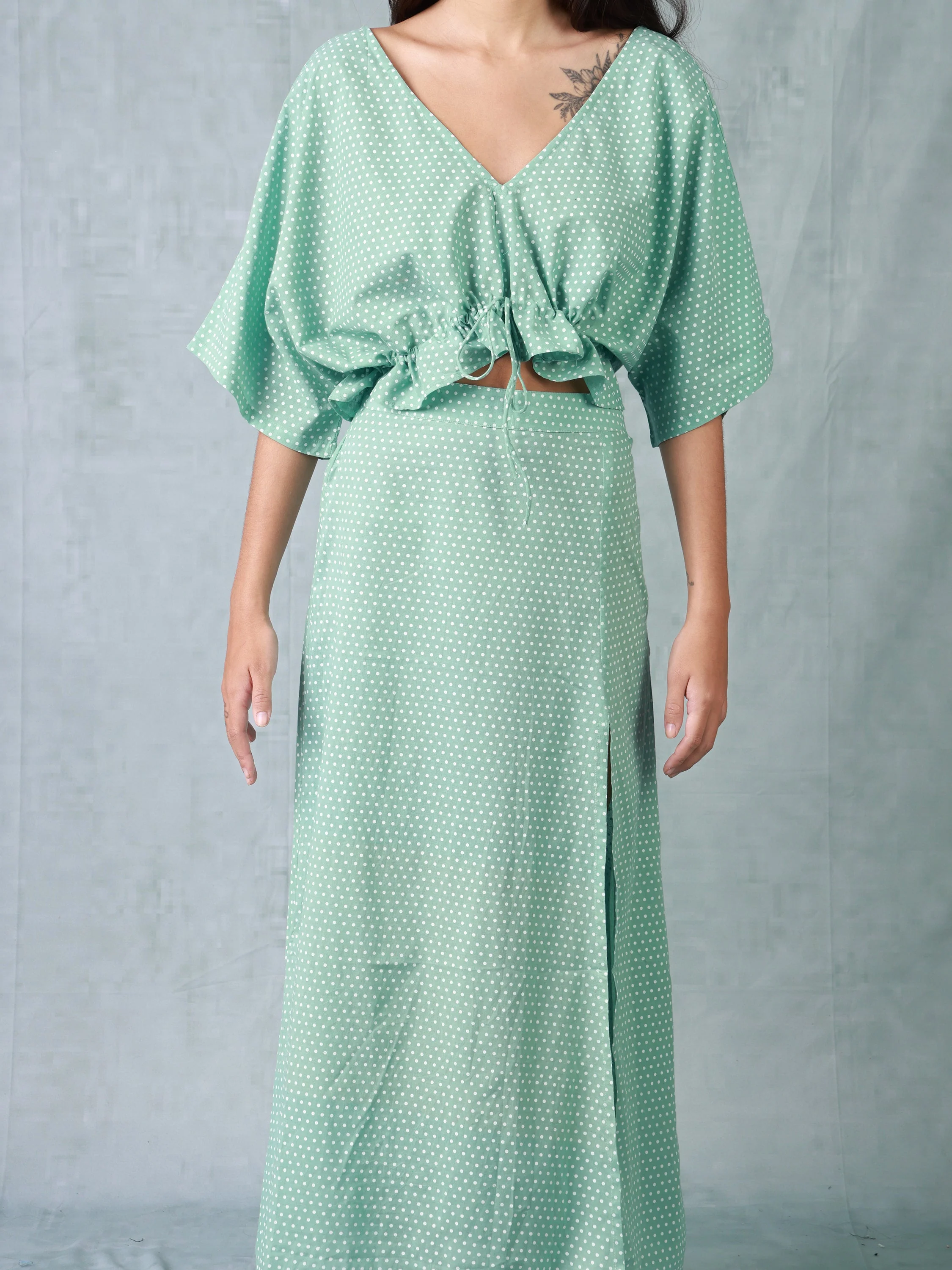 Women Polka Dot Co-ord Set - Image 6