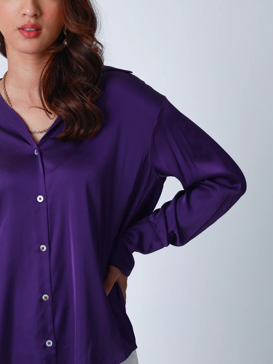 Women Premium Satin Party Wear Shirt - Image 7
