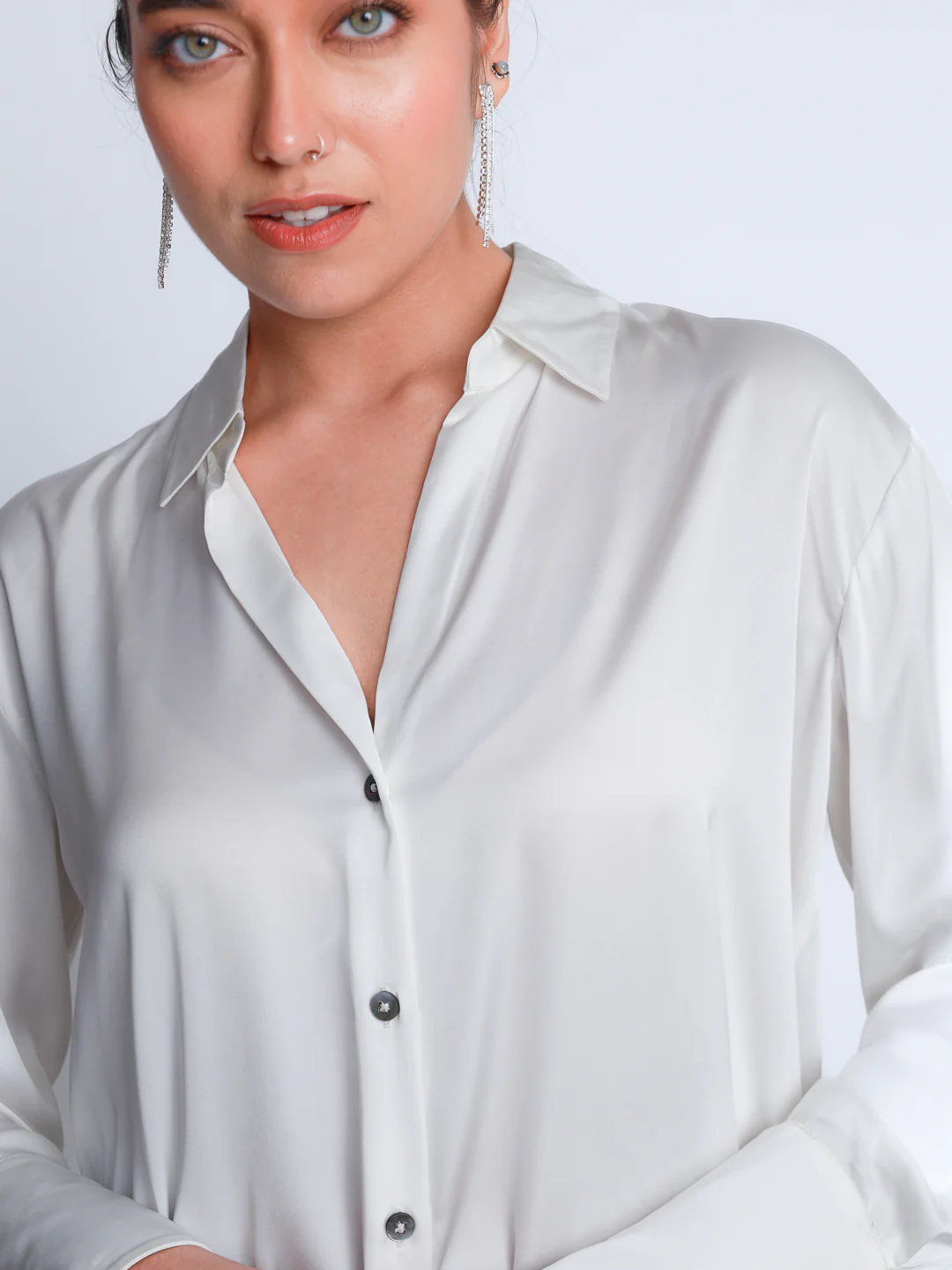 Women Premium Satin Party Wear Shirt - Image 5