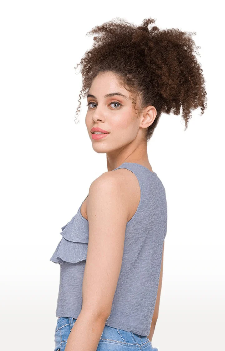 Women Textured Sheer Crop Top - Image 5