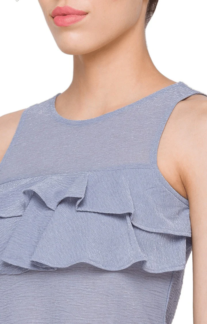 Women Textured Sheer Crop Top - Image 6
