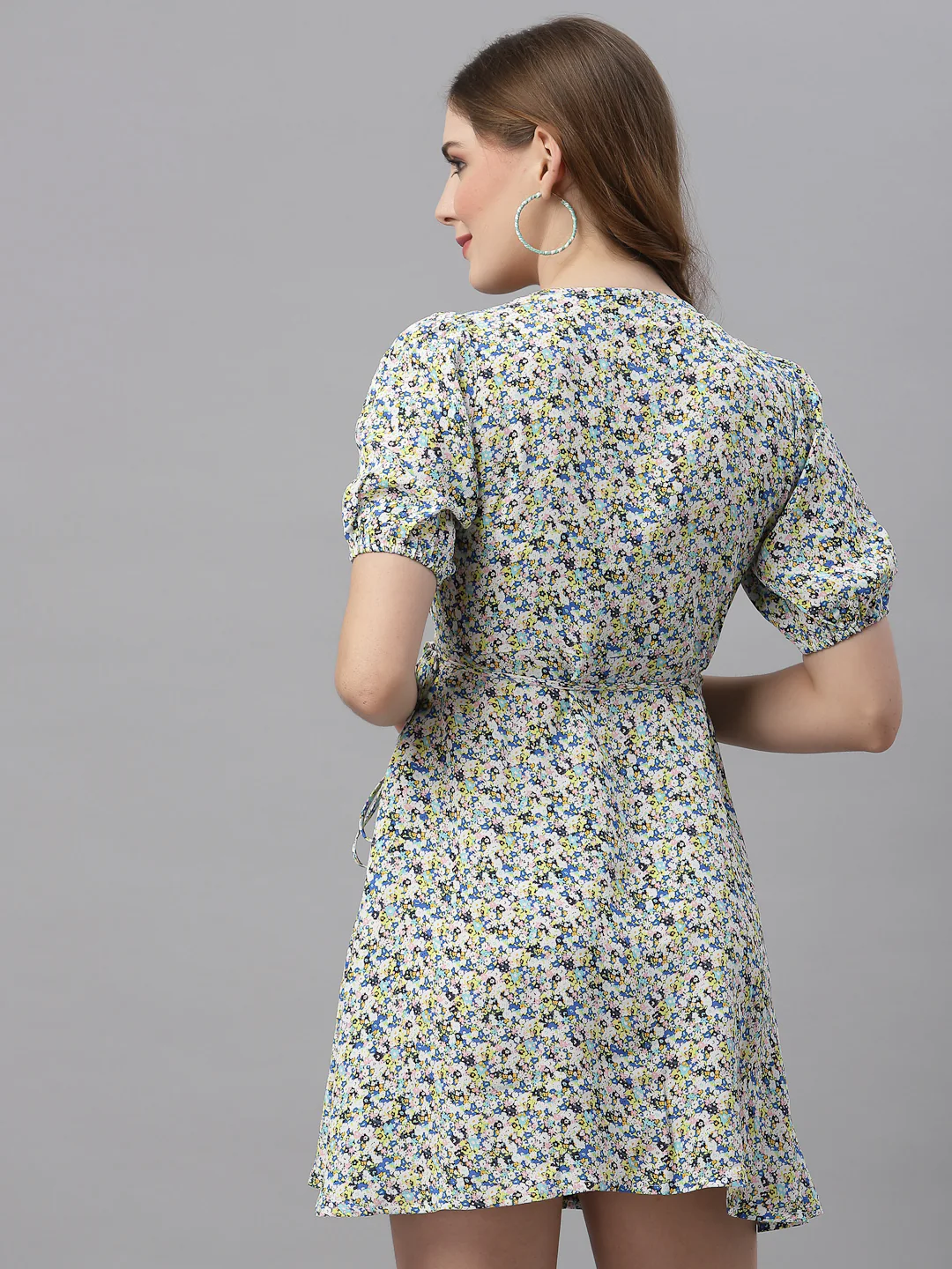 Women Printed Wrap Dress - Image 2