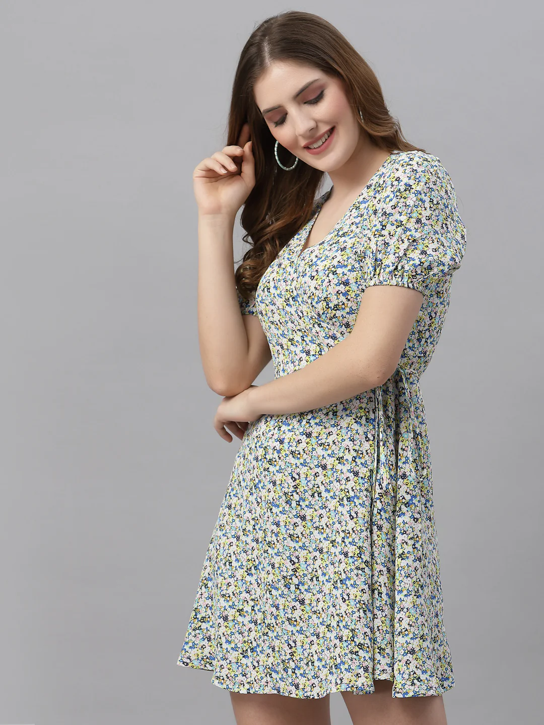 Women Printed Wrap Dress - Image 4