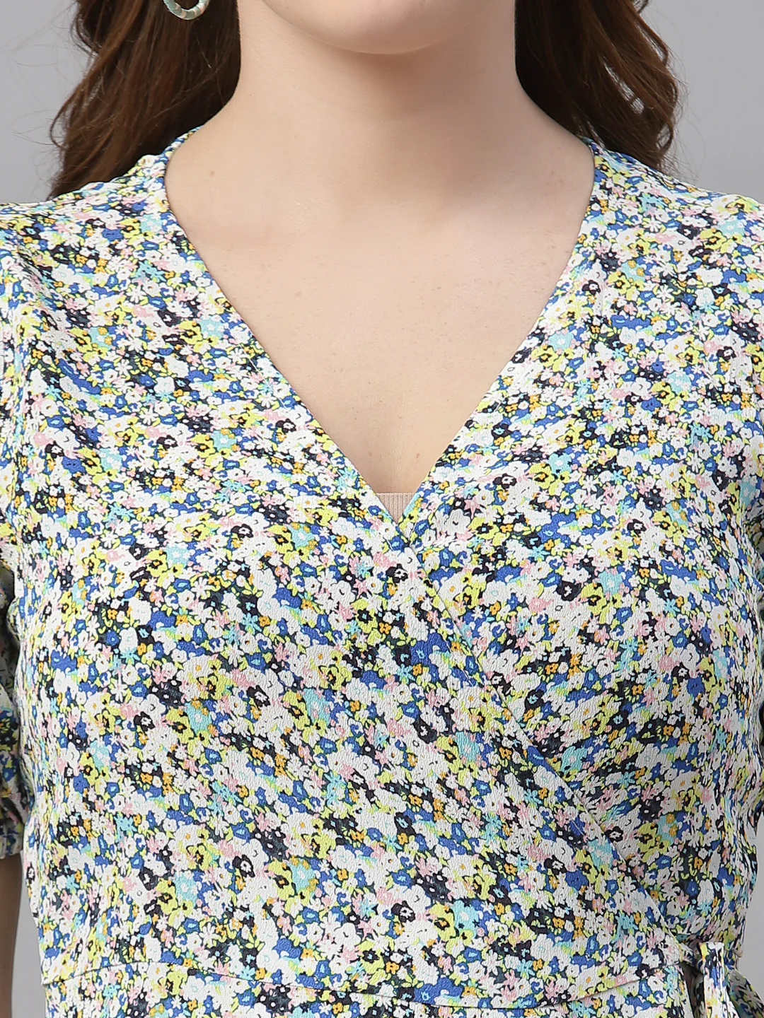 Women Printed Wrap Dress - Image 6