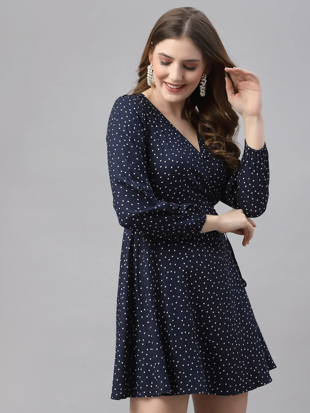 Women Printed Wrap Dress - Image 3