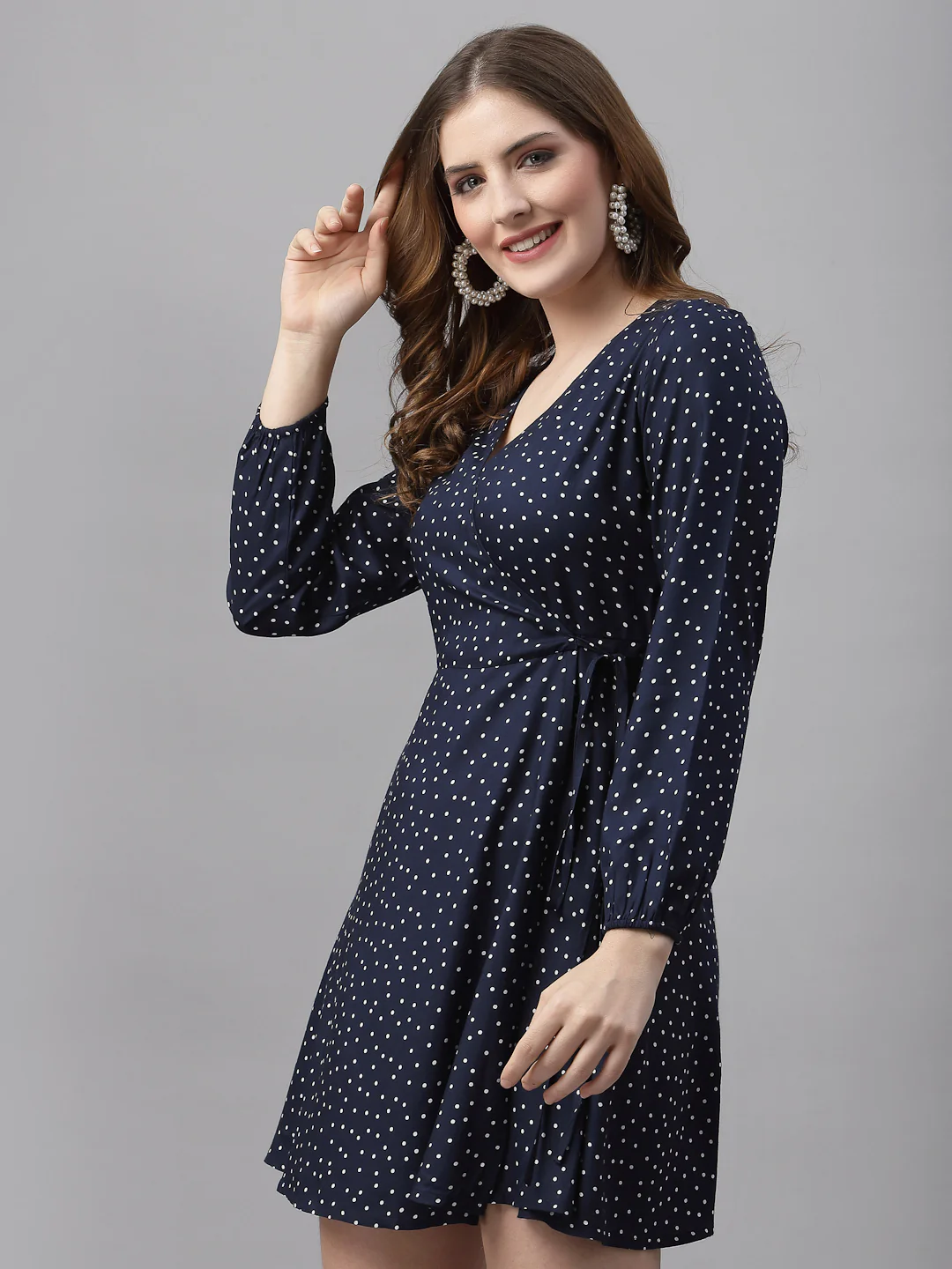 Women Printed Wrap Dress - Image 4
