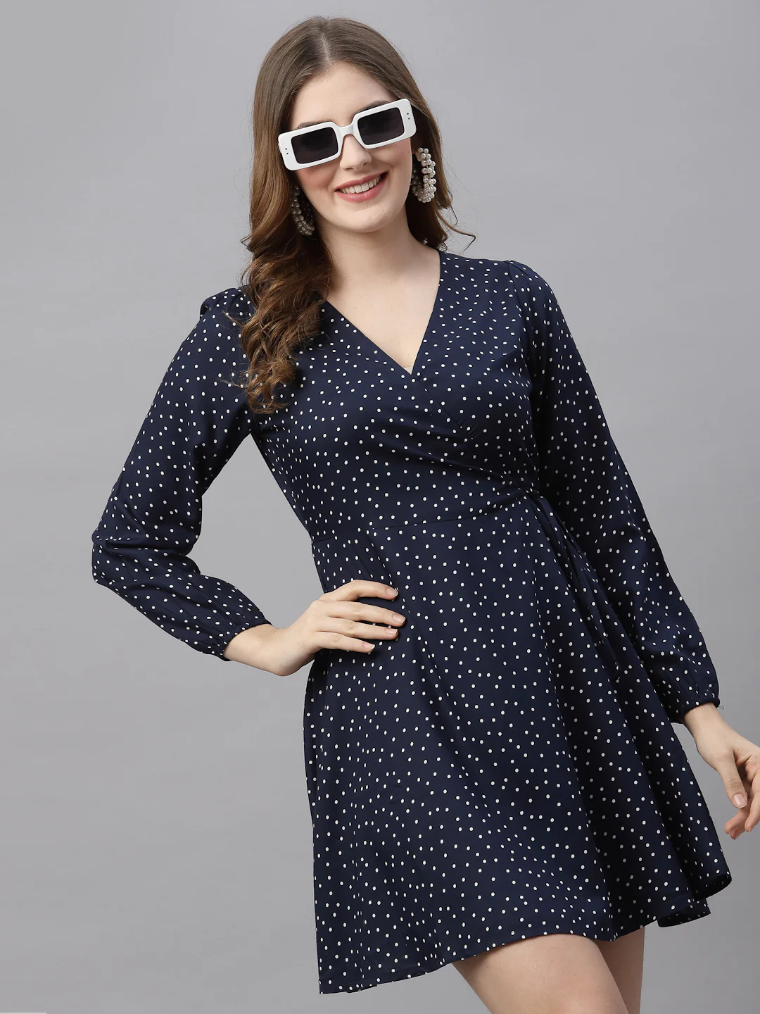 Women Printed Wrap Dress - Image 5