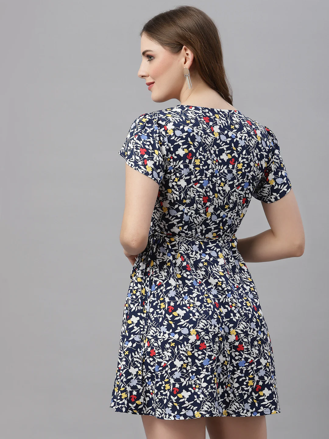 Women Printed Wrap Dress - Image 4