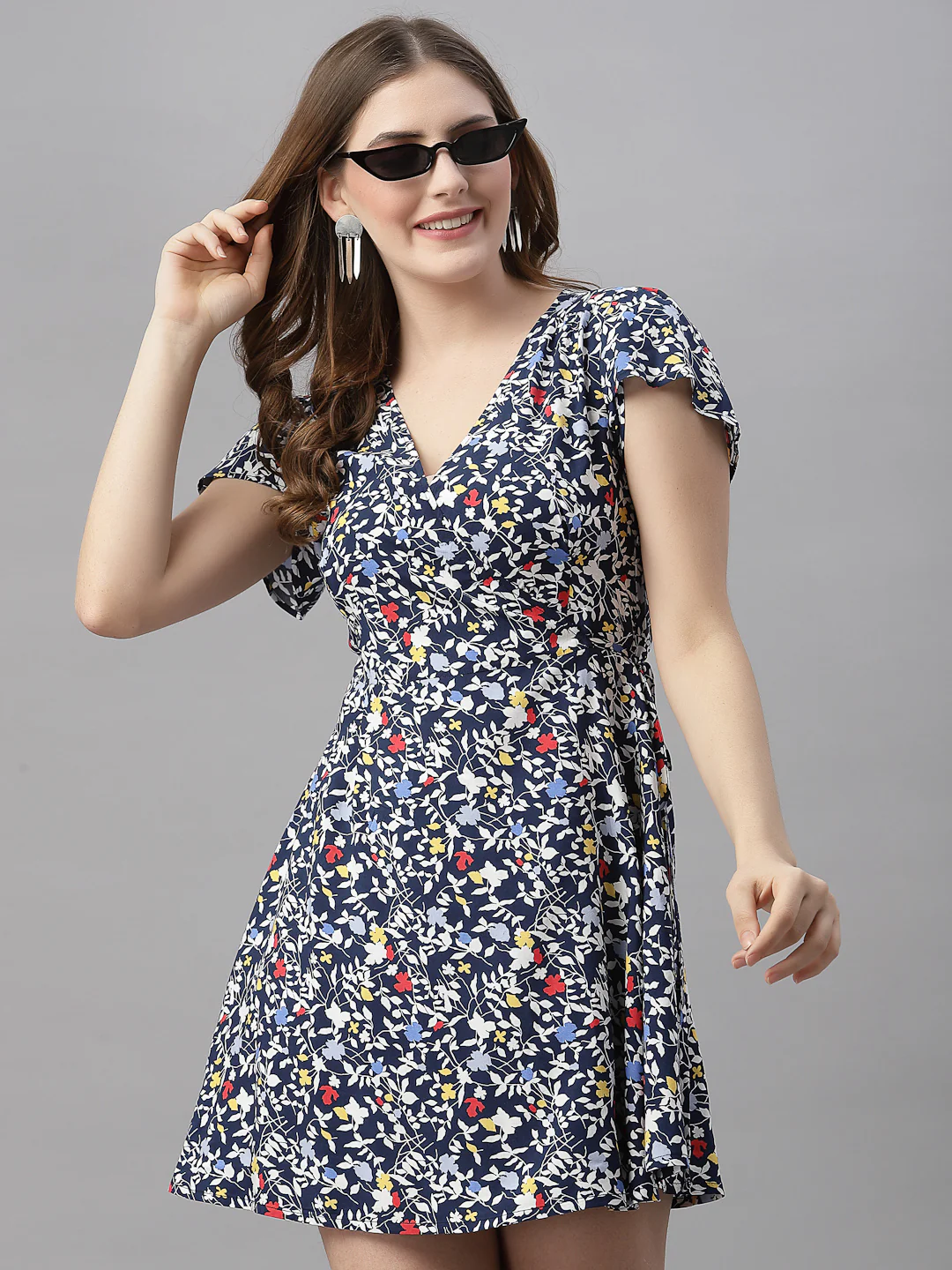 Women Printed Wrap Dress - Image 5