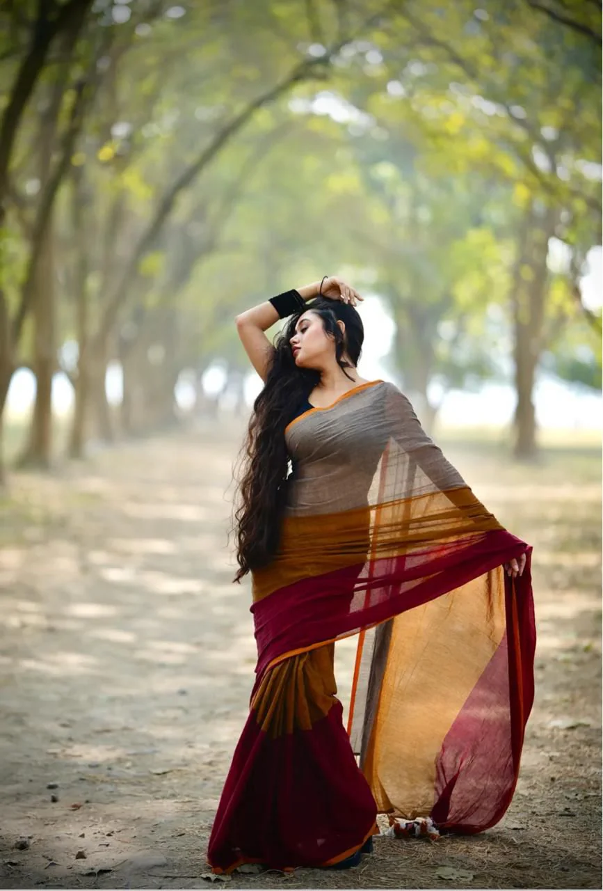 Women Pure Cotton Multi Color Saree - Image 6