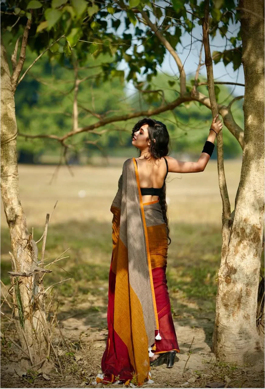 Women Pure Cotton Multi Color Saree - Image 7