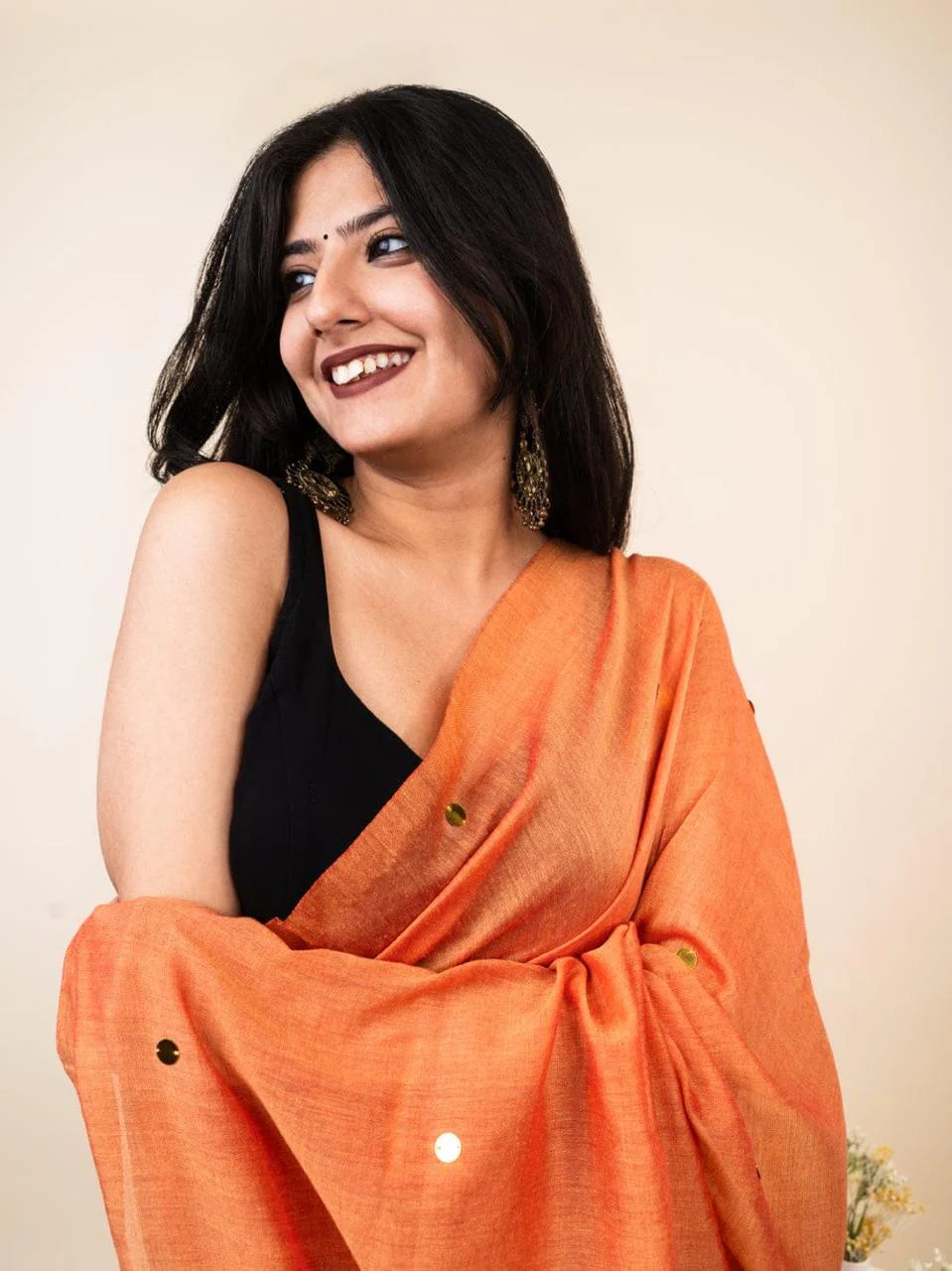 Women Pure Cotton Sequence Saree - Image 4