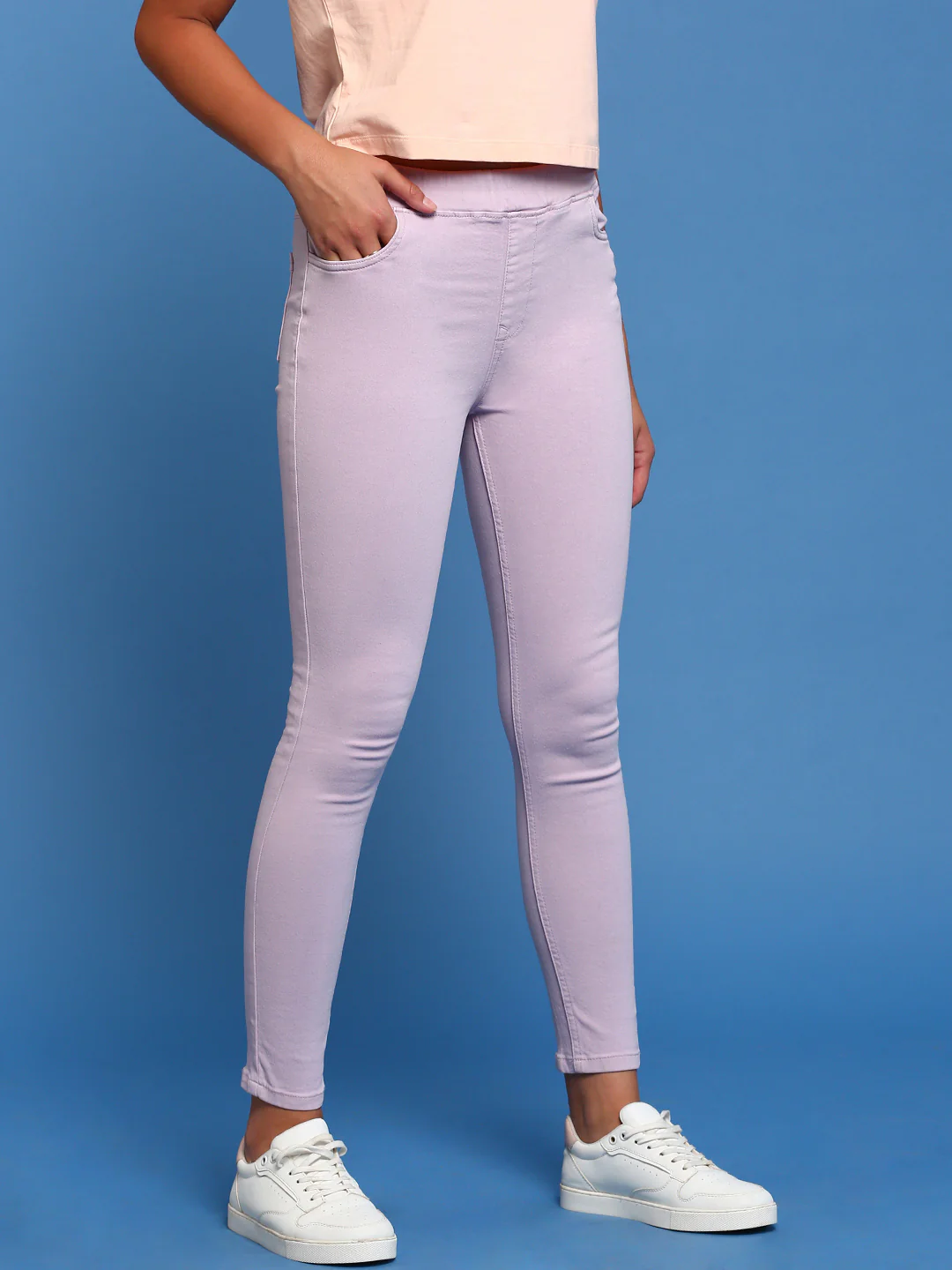 Women Purple Casual Legging - Image 2