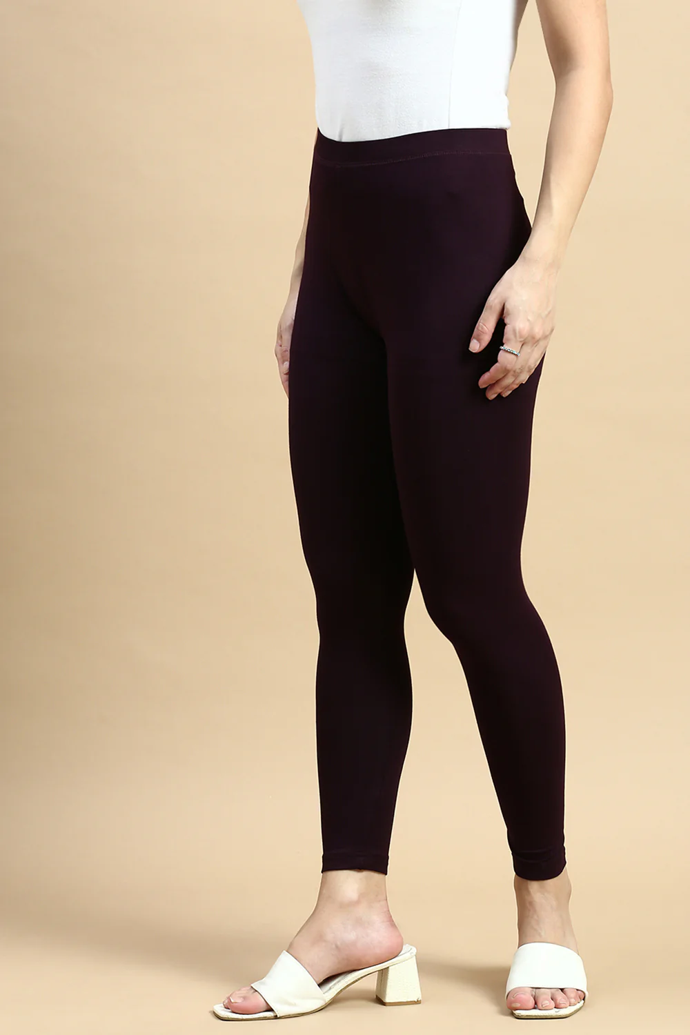 Women Purple Casual Leggings - Image 3