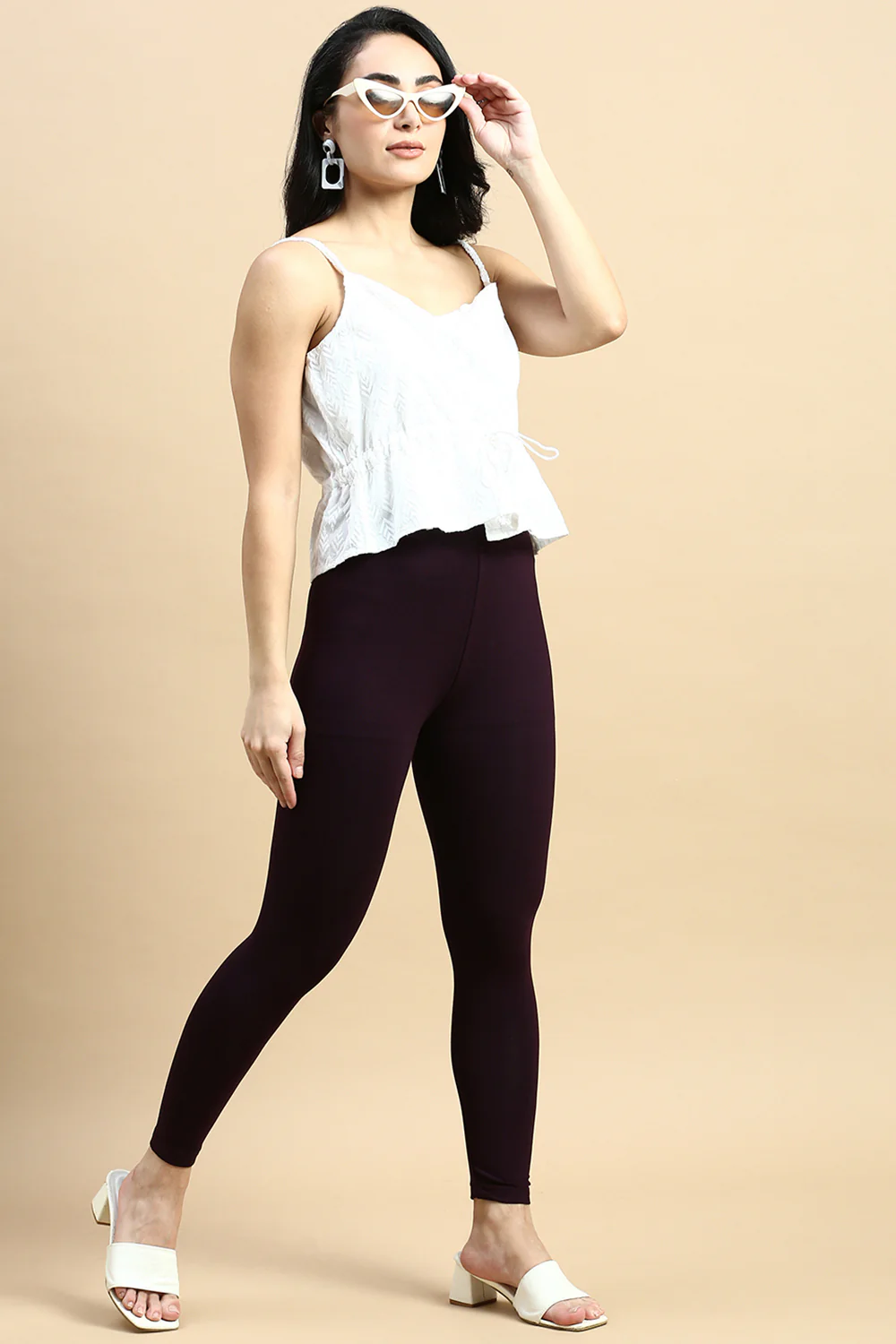 Women Purple Casual Leggings - Image 5