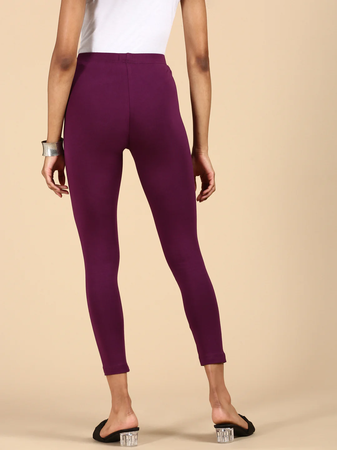Women Purple Casual Leggings - Image 3