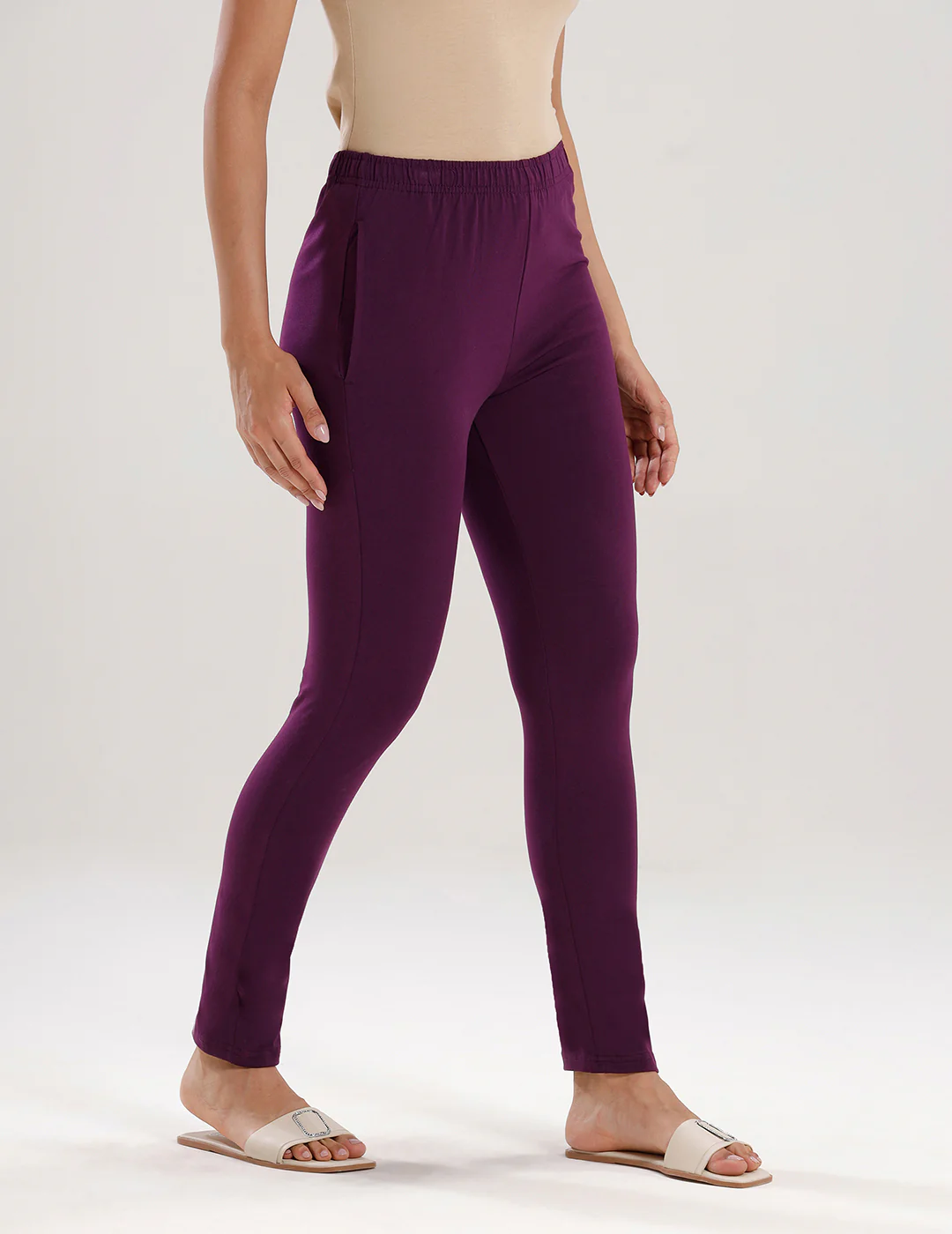 Women Purple Casual Pants - Image 3