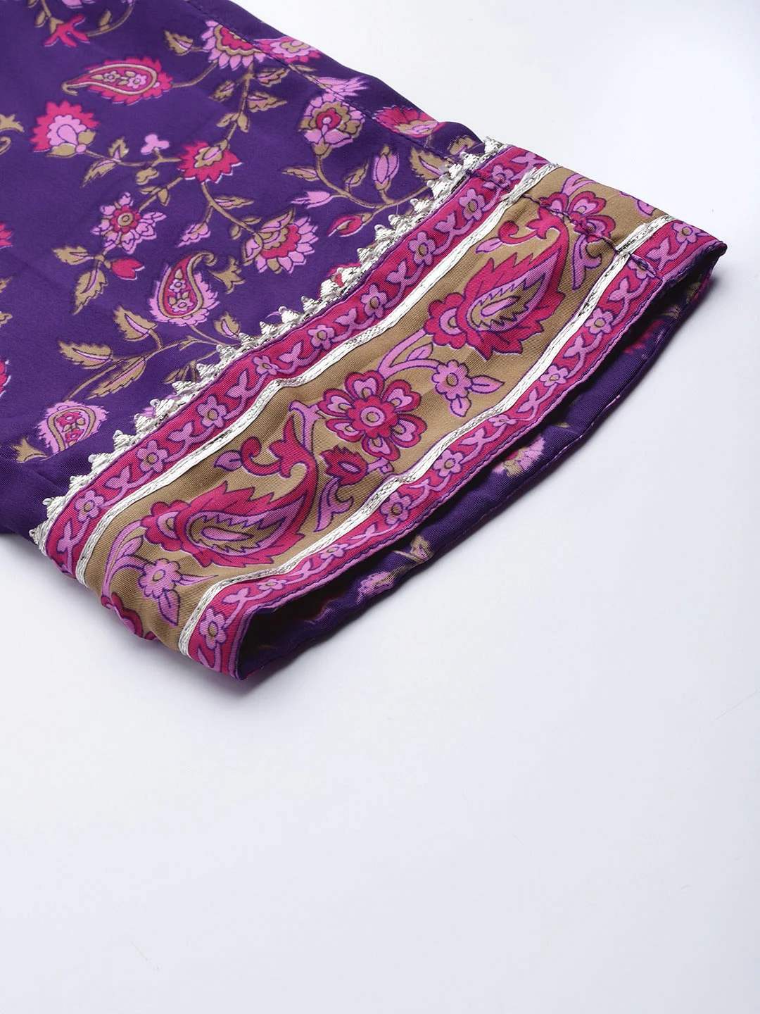Women Purple Floral Pencil Pants - Image 6