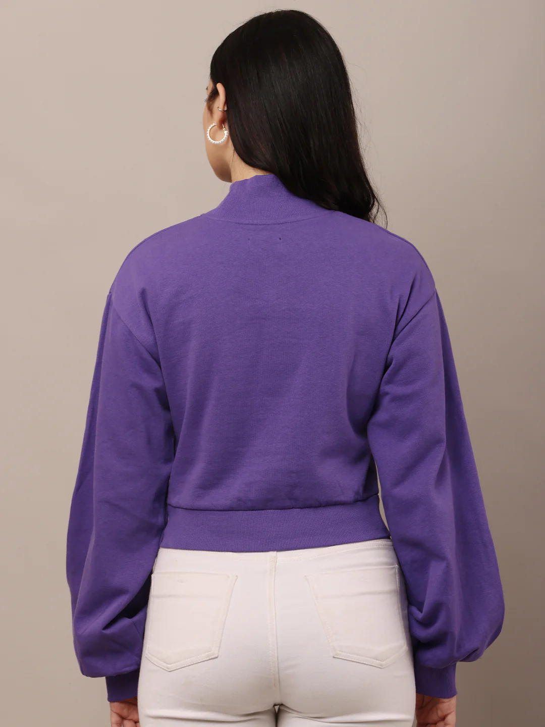 Women Purple Full Sleeve Sweatshirt - Image 2