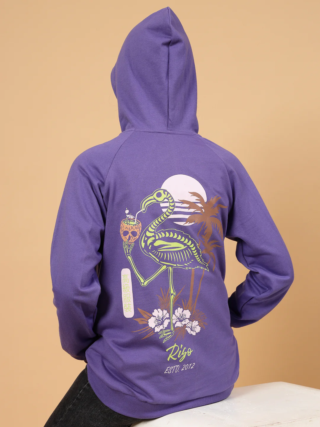Women Purple Oversized Fleece Sweatshirt - Image 4