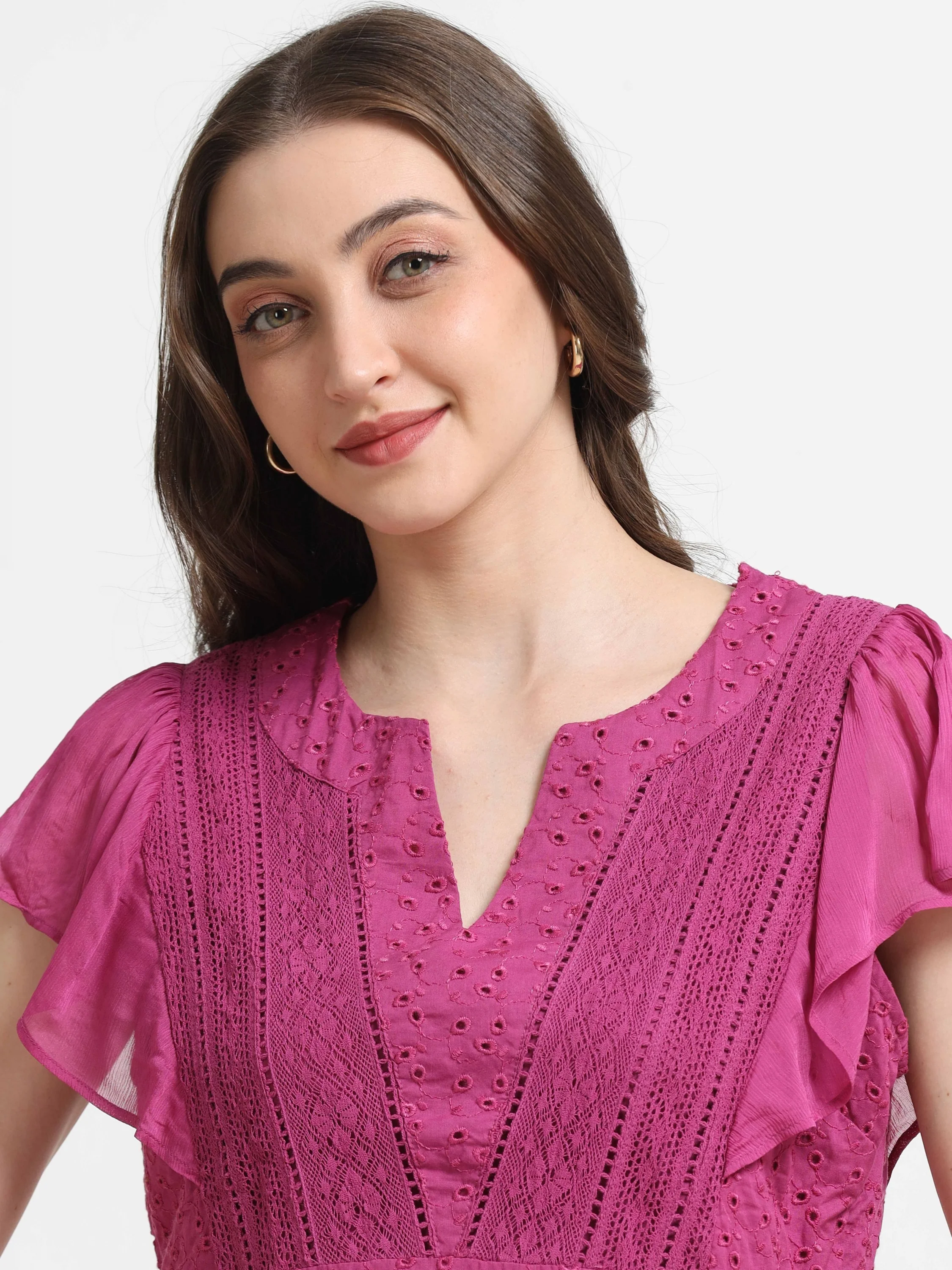 Women Purple Peplum Top - Image 4