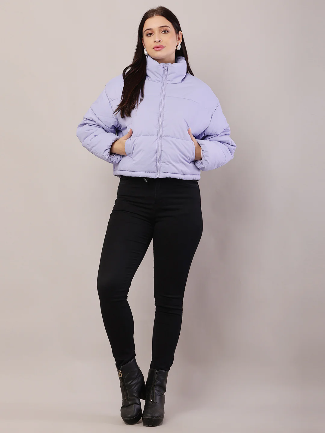 Women Purple Puffer Jacket - Image 3