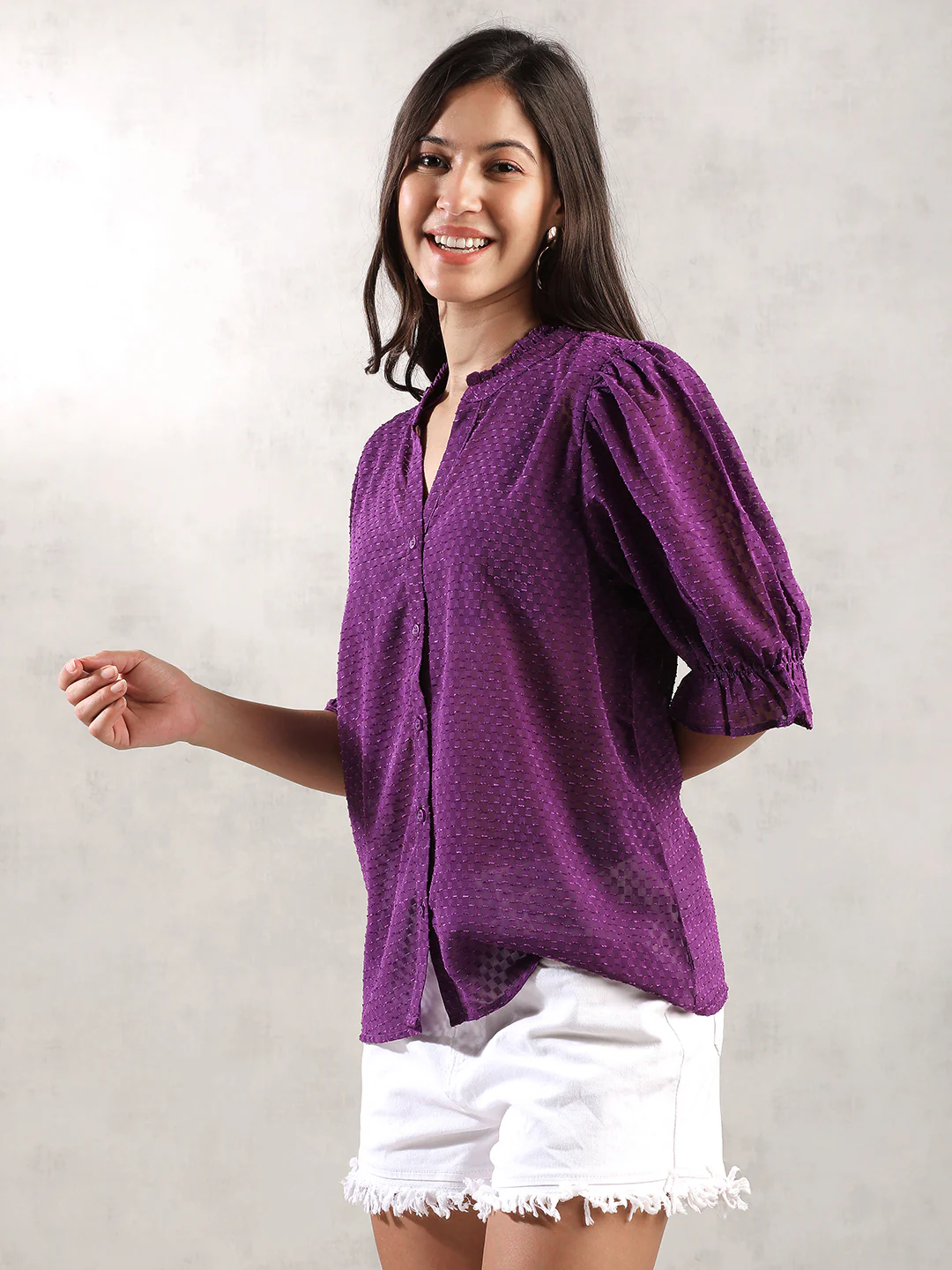 Women Purple Regular Fit Top - Image 3