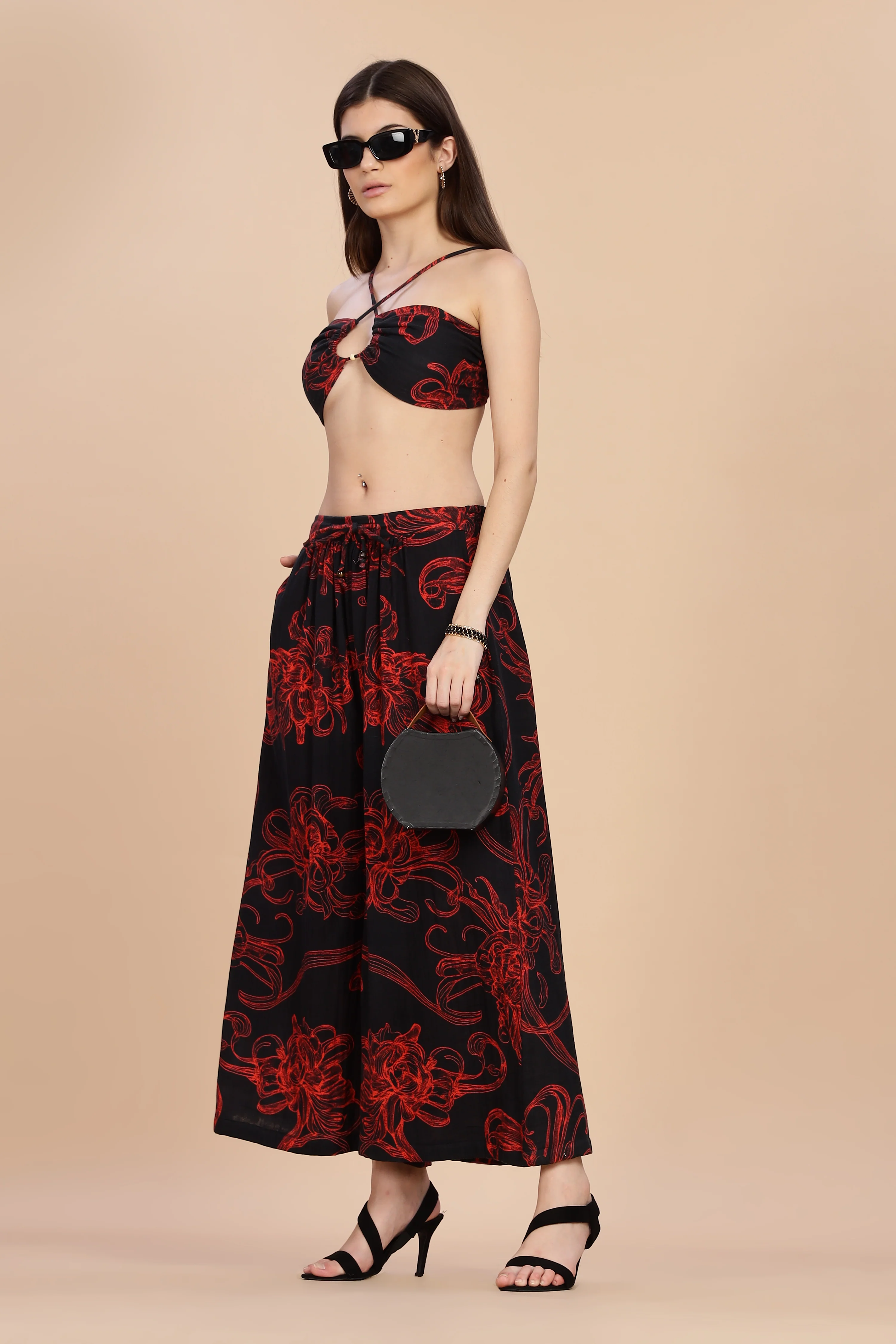 Women Raging Bloom Flared Gauge Cotton Pant - Image 15