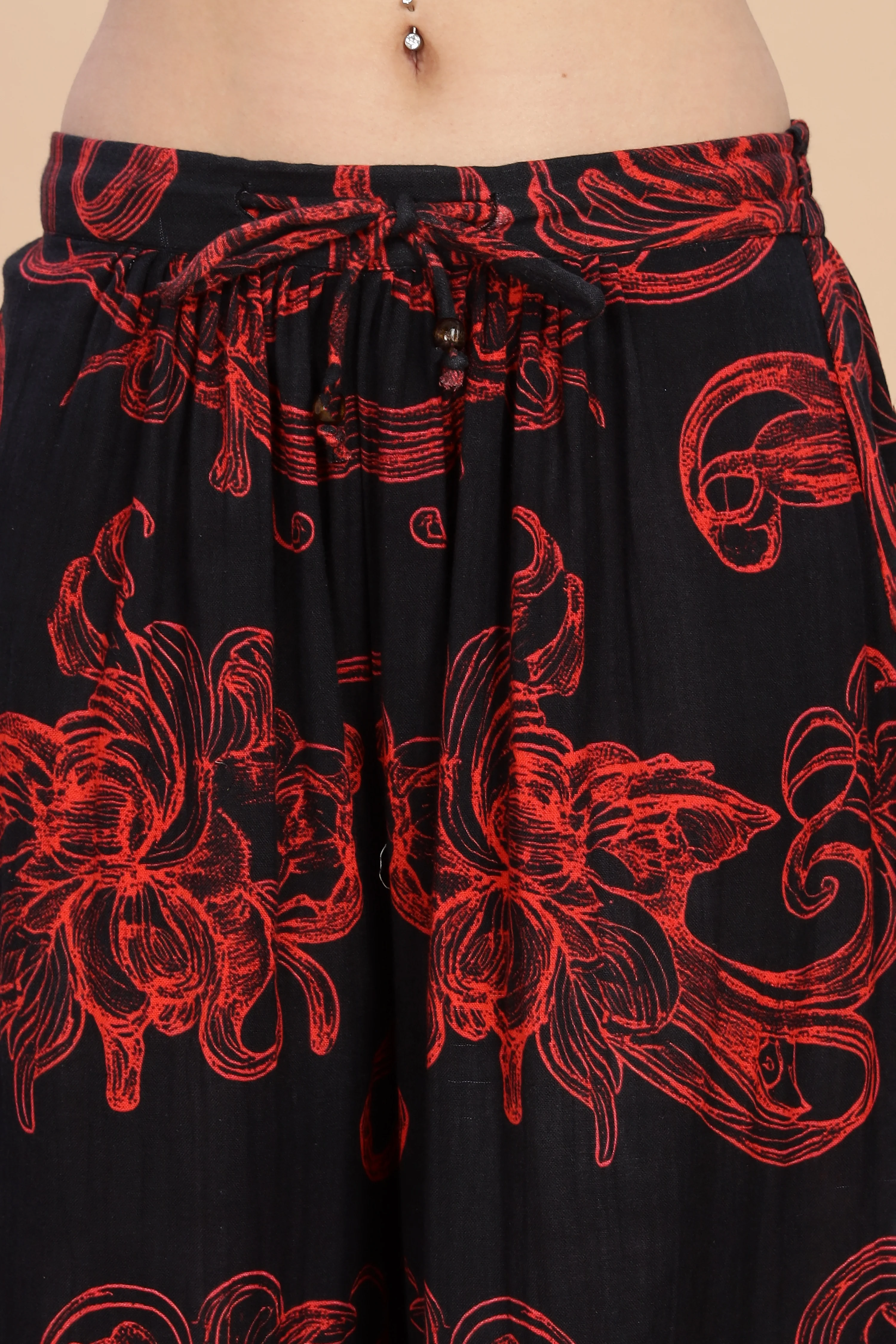 Women Raging Bloom Flared Gauge Cotton Pant - Image 8