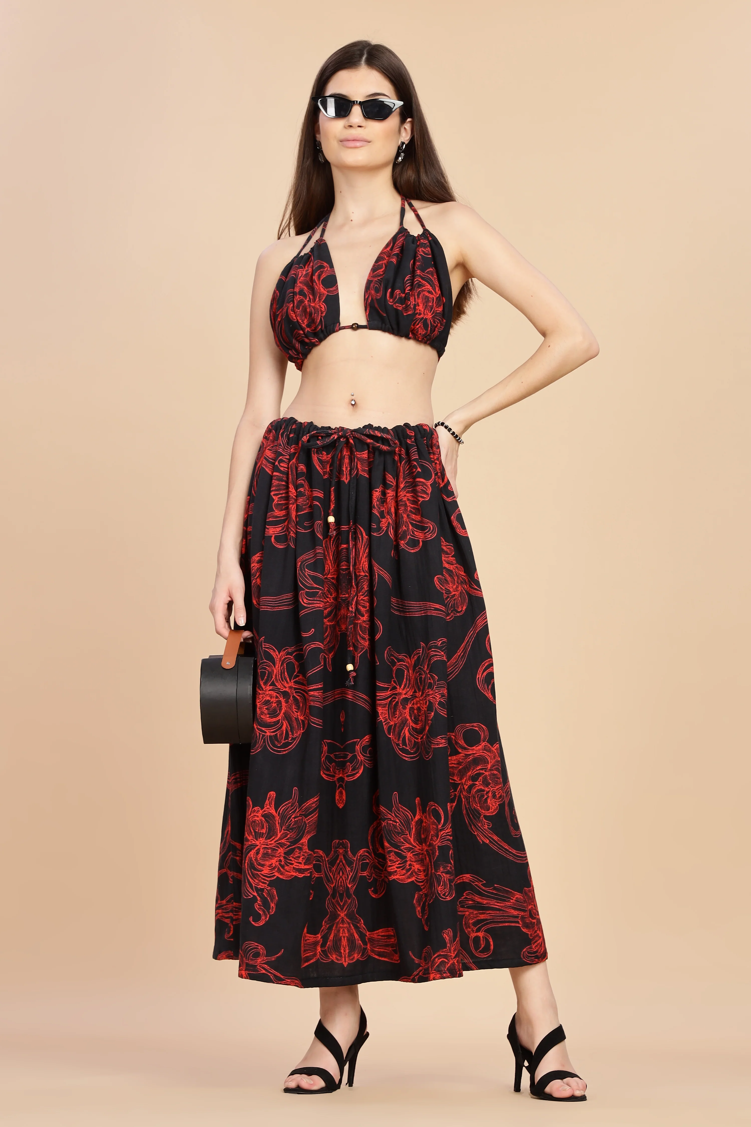 Women Raging Bloom Ruched Gauge Cotton Bikini Top - Image 4