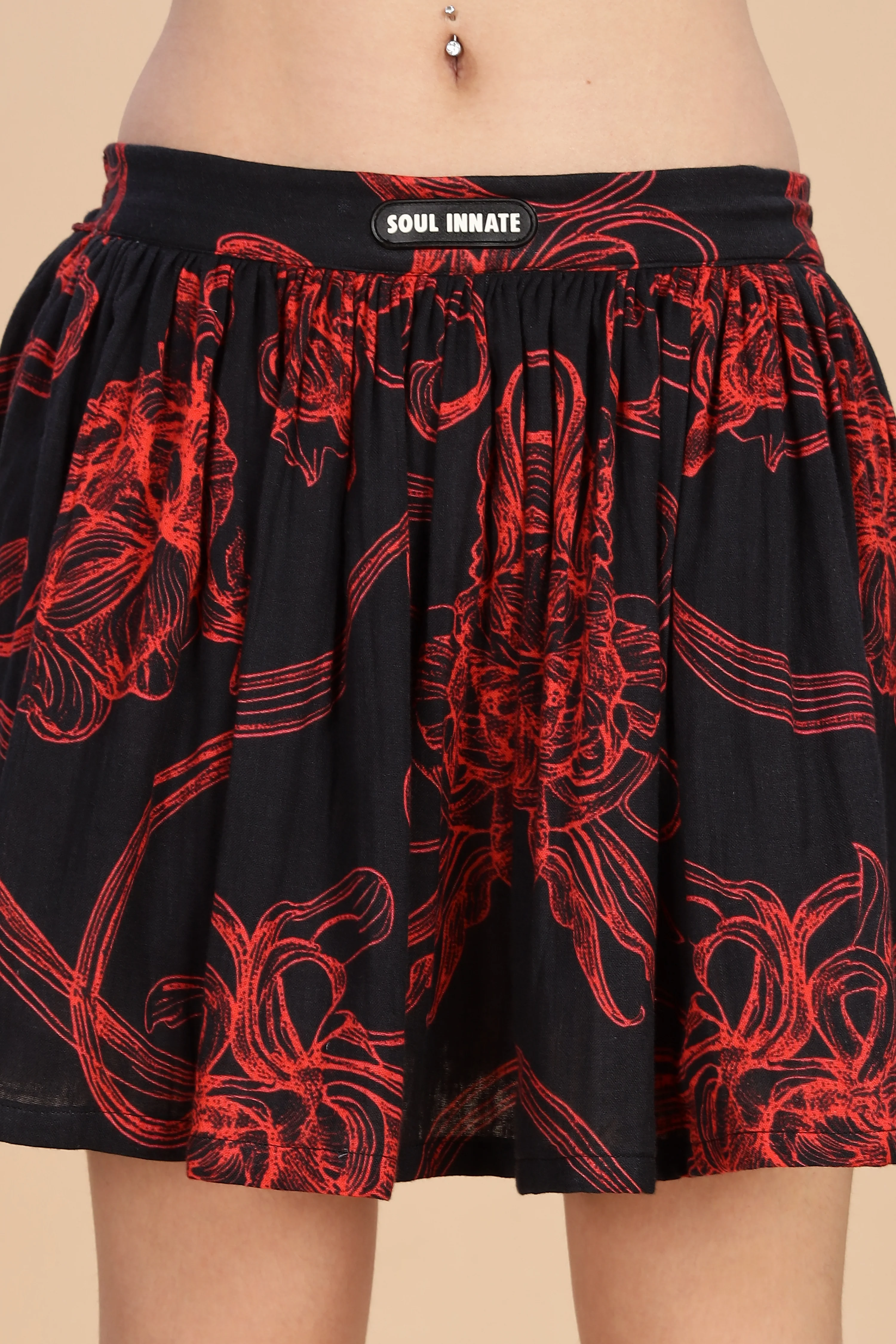 Women Raging Bloom Gauge Cotton Short Skirt - Image 10