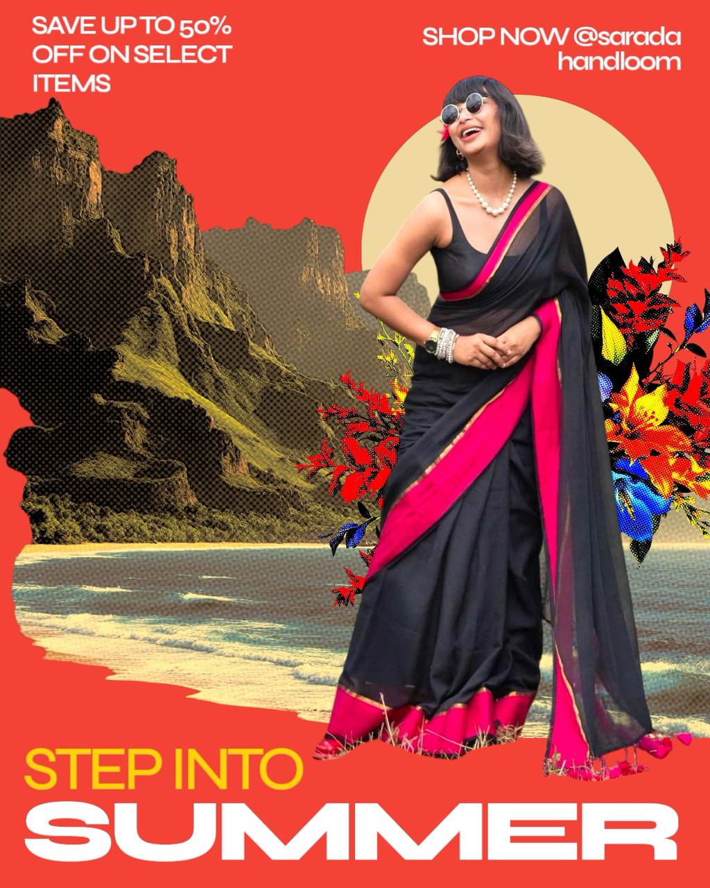 Women Rani Pink Mul Cotton Zari Border Saree - Image 5