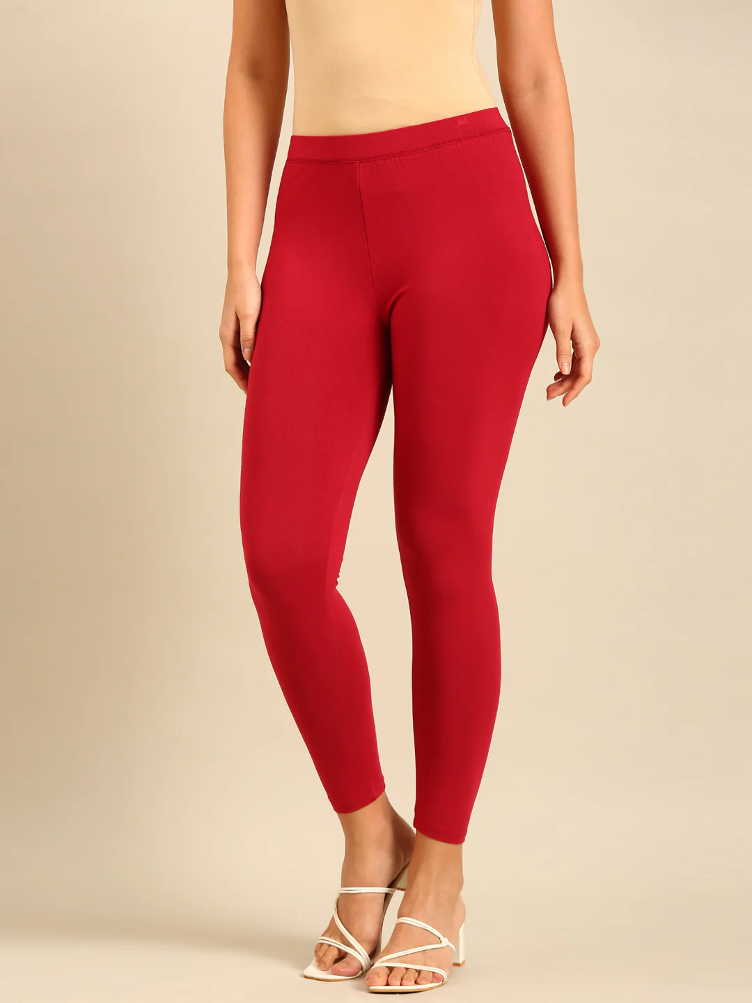 Women Red Casual Leggings - Image 2
