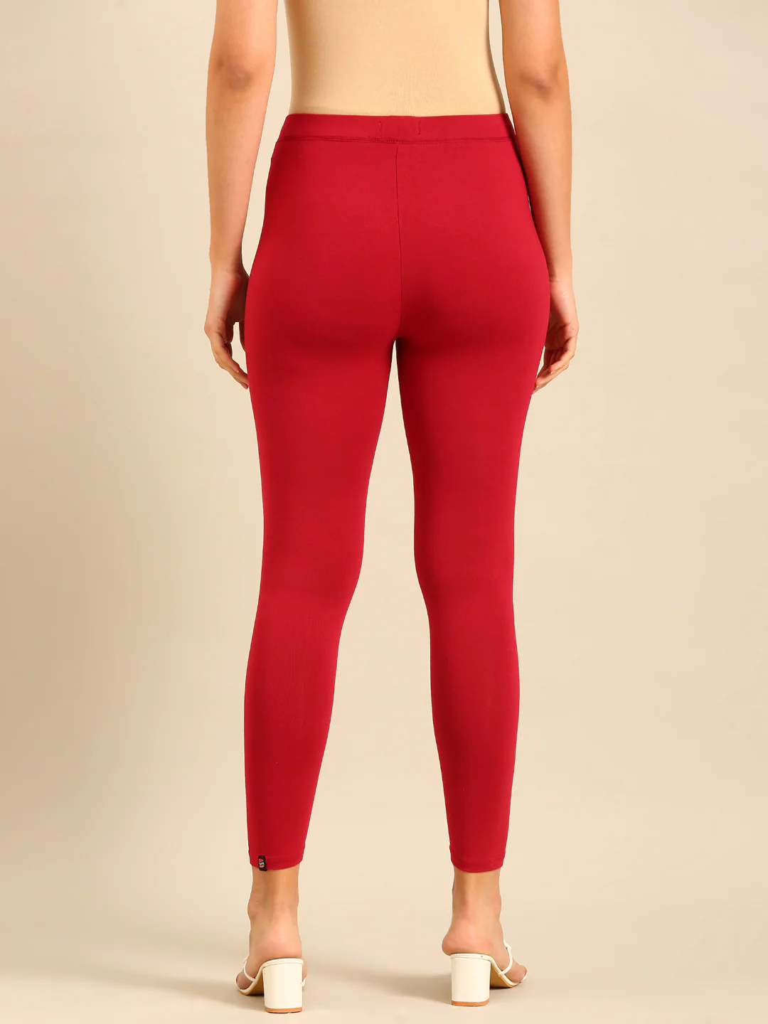Women Red Casual Leggings - Image 4