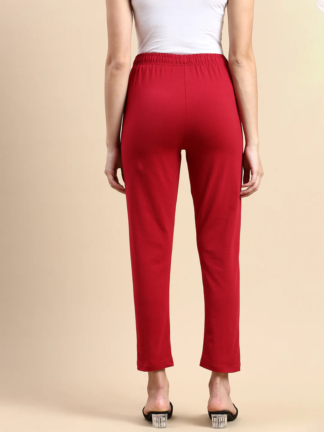 Women Red Casual Pants - Image 2
