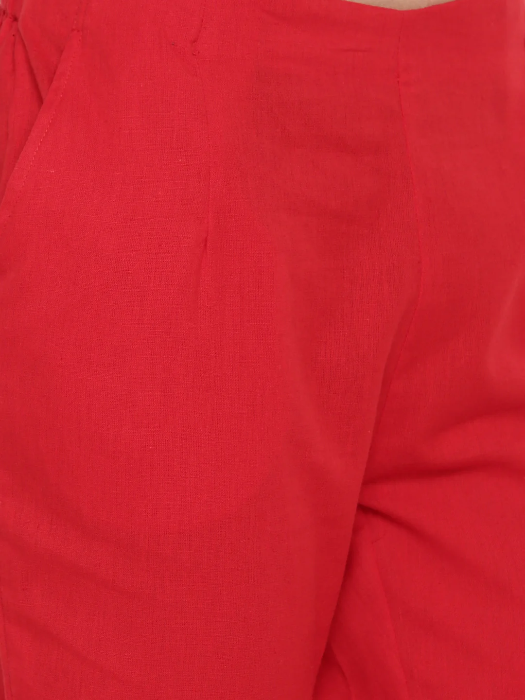 Women Red Casual Pants - Image 5