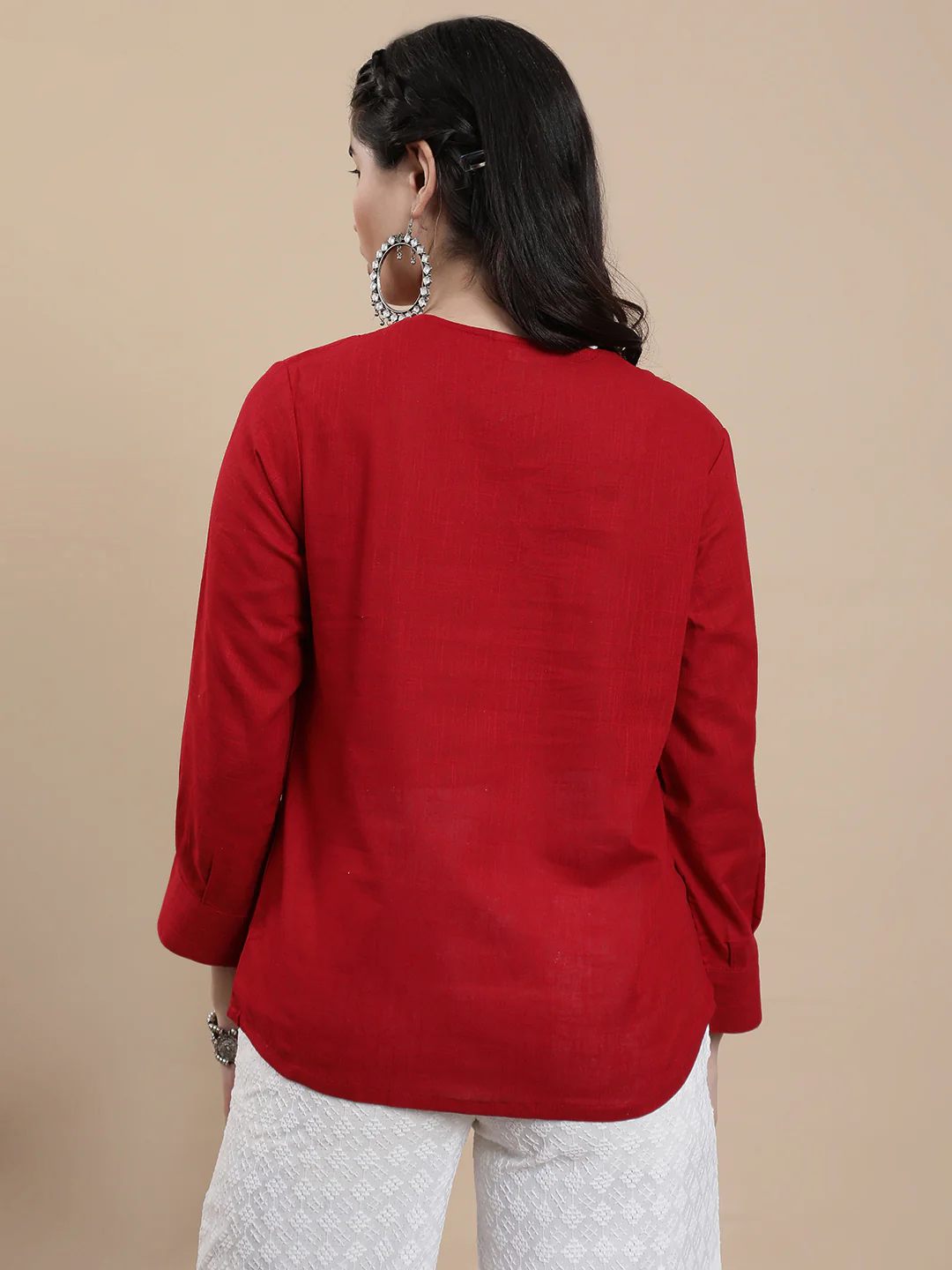 Women Red Casual Top - Image 2