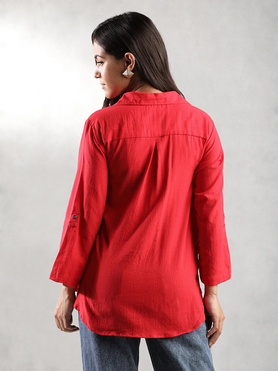 Women Red Comfort Fit Shirt - Image 4