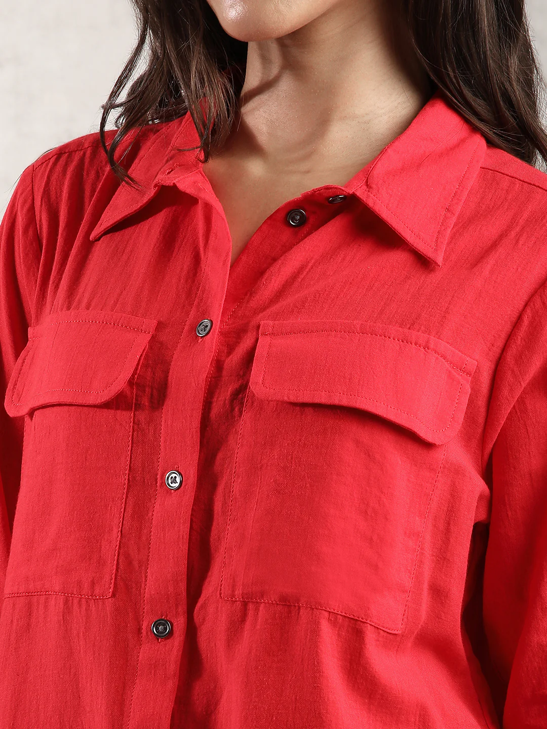 Women Red Comfort Fit Shirt - Image 6